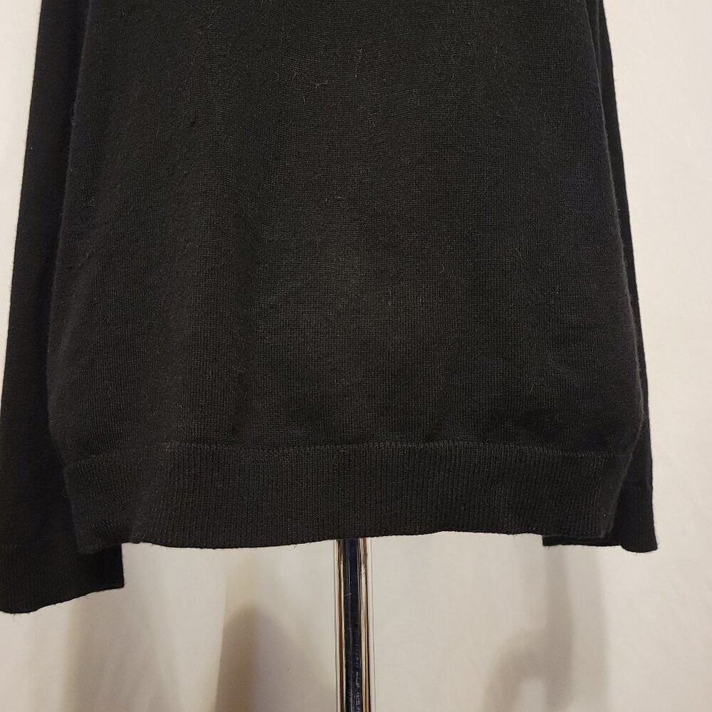 Zara Sweater Crew Neck Basic Black Split back 11-… - image 7